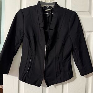 White House Black Market Black Fitted 3/4 Sleeve Blazer Jacket 2
